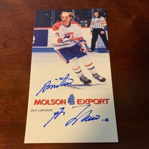 Montreal Canadians Guy Lafleur Signed Autographed Card